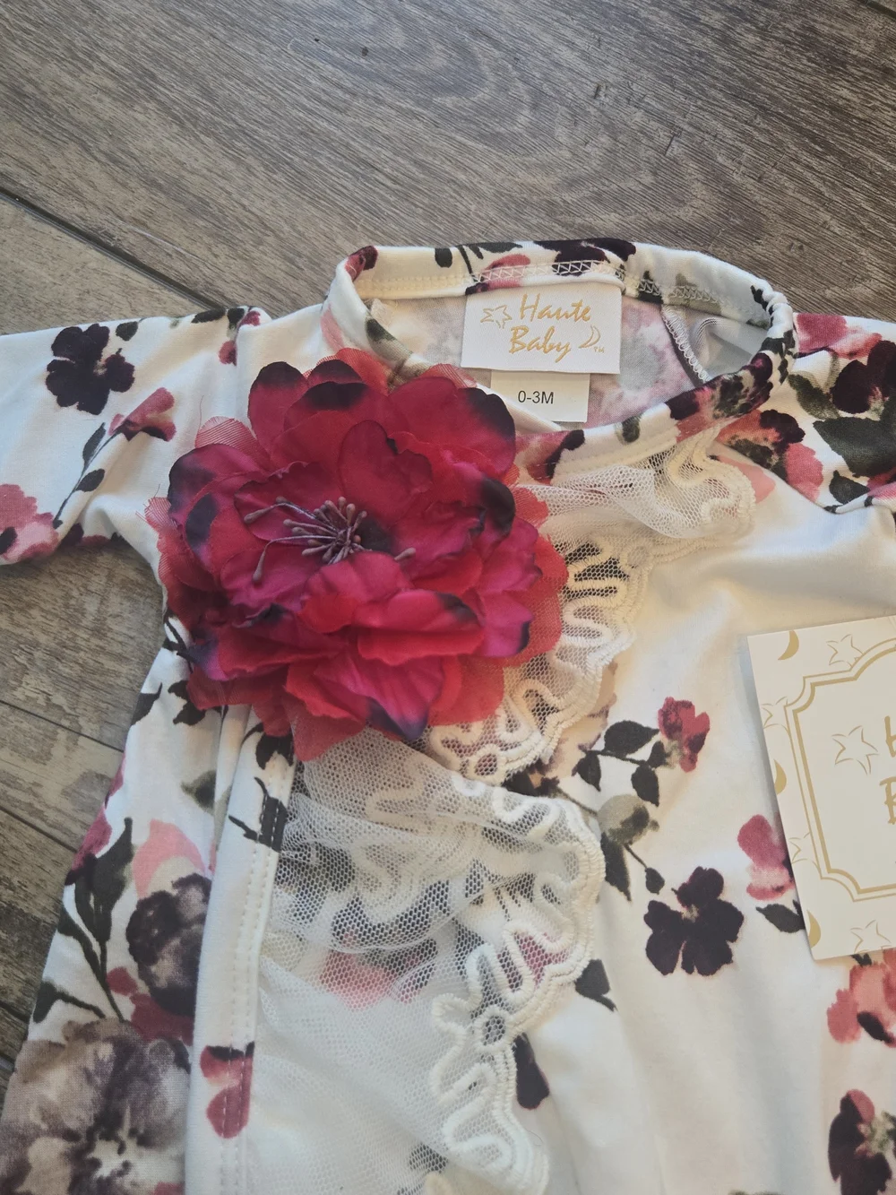 Floral White and Pink Baby Bottoms Set with Headband